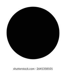 A simple black circle silhouette on a white background, ideal as an icon or design element.