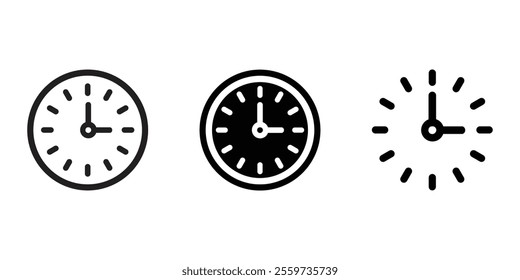 simple black clock icon symbol vector illustration  