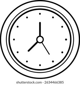Diseño minimalista de reloj negro simple
