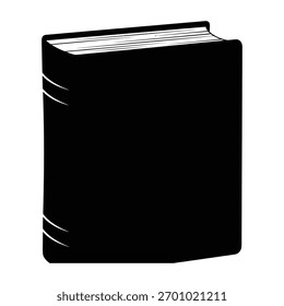 Vector de Vector de ilustración de icono de libro cerrado negro simple, ilustración
