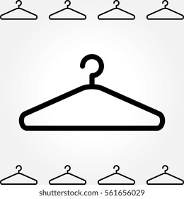 Simple Black Clothes Hanger Icon for Fashion or Sale Design Isolated