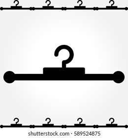 Simple Black Clothes Hanger Icon for Fashion or Sale Design Isolated