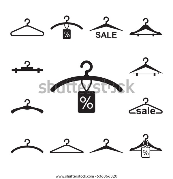 Simple Black Clothes Hanger Icon Fashion Stock Vector Royalty Free 636866320