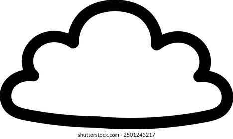 Simple contorno de nube negro, ideal para iconos de Clima y Elementos de diseño.