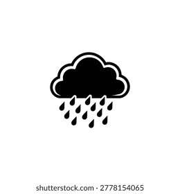 Simple black cloud raining drops