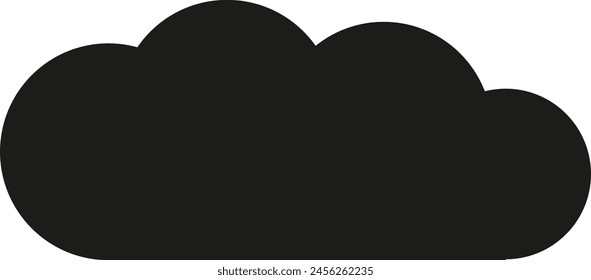 Simple black cloud silhouette icon - stock vector