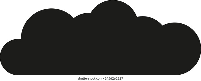 Simple black cloud silhouette icon - stock vector