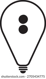 Simple black color LED light bulb vector illustration.