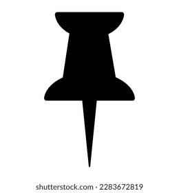 Simple black color pin symbol on white background