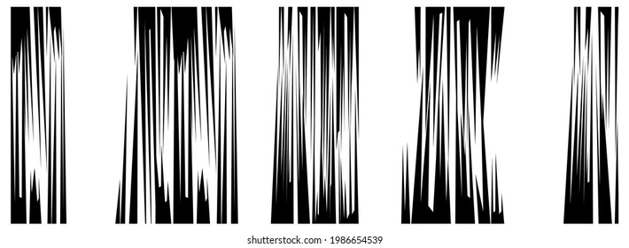 Simple black comic book style background elements set isolated on white. Collection of vector illustrated abstract backdrop design pattern.