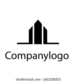 Simple black company logo vector house