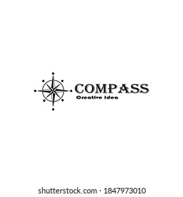 einfaches Design-Logo für schwarzen Kompass