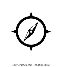 Simple black compass icon navigation direction.