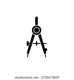 A simple black compass icon on a white background, used for drawing and drafting.