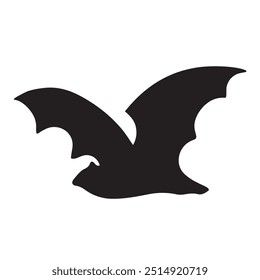 Icono de murciélago de contorno negro simple aislado sobre fondo transparente. Murciélago para vacaciones de noche de terror. Murciélago vampiro de Halloween.
