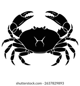 Simple Black Crab Design on White Background