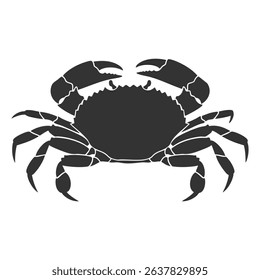 Simple Black Crab Design on White Background