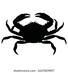 Simple Black Crab Design on White Background