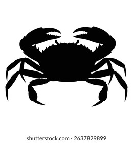 Simple Black Crab Design on White Background