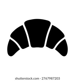 Simple black croissant pastry bread icon