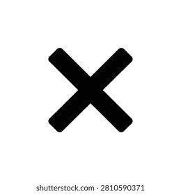 Simple black cross mark icon for cancel or decline user interface button
