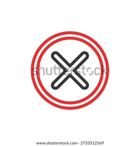 Simple black cross mark inside double red circle