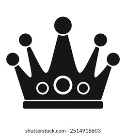 Simple black crown with balls, representing wealth and power of a king