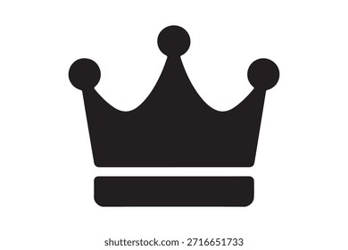 Simple Black Crown Icon Design Royalty Free Vector Illustration