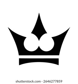 Simple Black Crown Icon on White Background