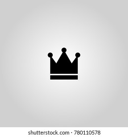 Simple black crown icon on gray background