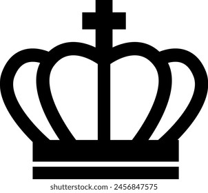 A simple black crown icon that can be used for rankings, etc.