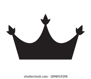 Simple Black Crown Icon Vector Illustration