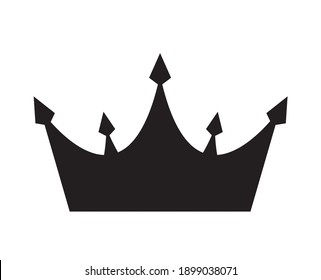 Simple Black Crown Icon Vector Illustration