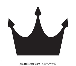 Simple Black Crown Icon Vector Illustration