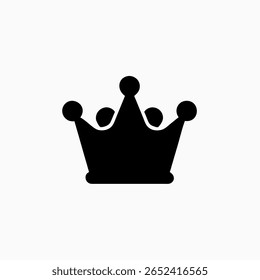 Plantilla de Vector de iconos de arte de línea de corona negra simple	