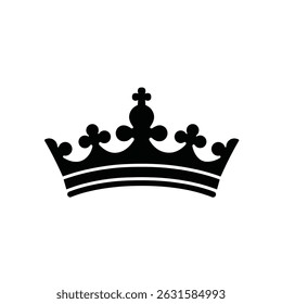 Simples coroa preta ícone real rainha
