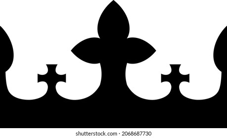 simple black crown silhouette, vector illustration, symbol isolated on white background