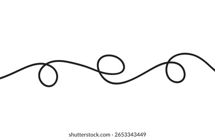 simple black curly line design vector.