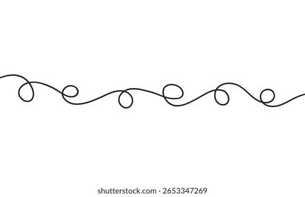simple black curly line design art.