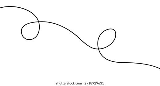 Diseño de línea rizada negra simple para fondo de póster de Anuncio.