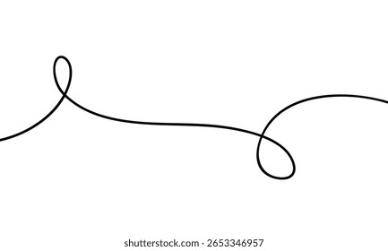 simple black curly line vector design.