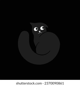 Simple black curve abstract vector