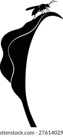 Simple black curved shape on white background