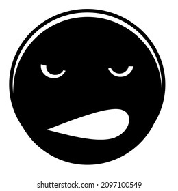 Simple black and cute emoticons vector illustration 