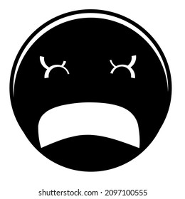 Simple black and cute emoticons vector illustration 