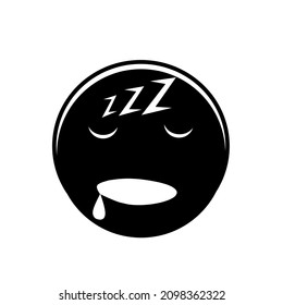 Simple black and cute emoticons vector illustration 