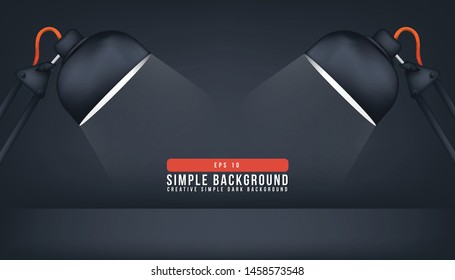 simple black dark gray background with realistic lamp for any background use