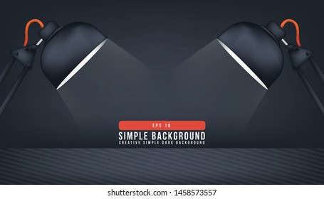 simple black dark gray background with realistic lamp for any background use