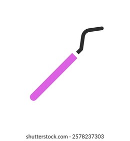 Simple Black Dental Hook Tool with Pink Handle