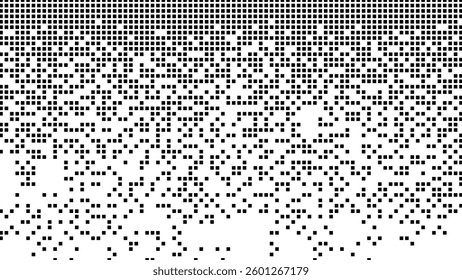 Simple black digital pixel or halftone texture isolated on white background. Vector illustration